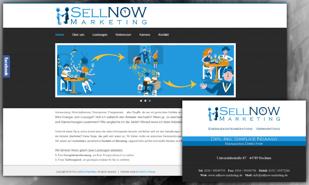 Internetauftritt · Responsive Webdesign, CMS, SEO & Webhosting: www.sellnow-marketing.de